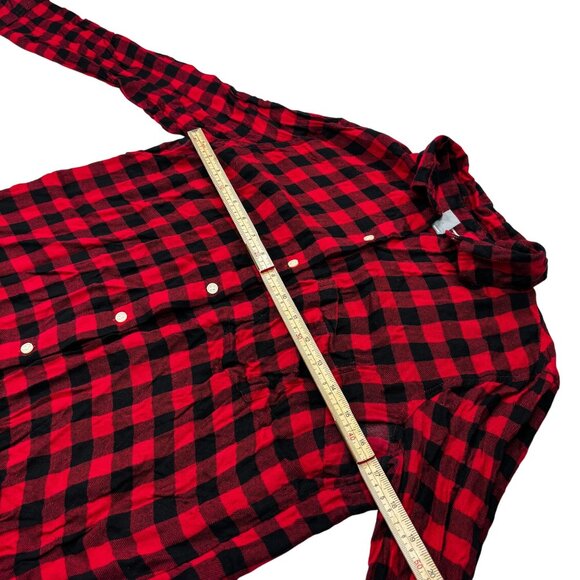 Old Navy Red & Black Plaid Button-Up Shirt  M - Picture 10 of 11
